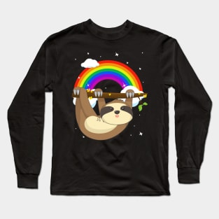 Funny Climbing Sloth LGBT Community Pride T-Shirt Long Sleeve T-Shirt